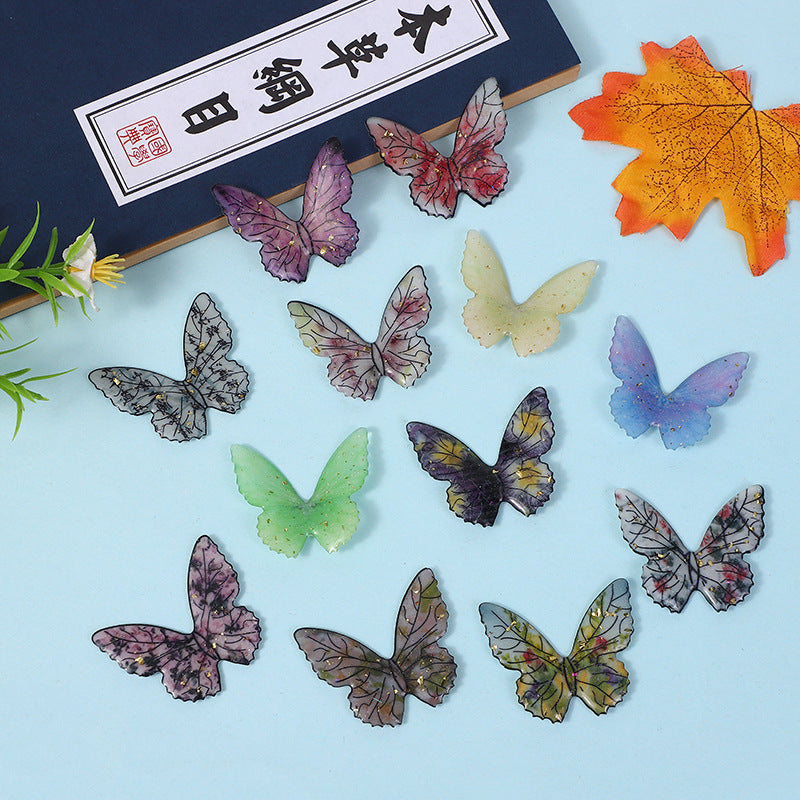 Wholesale  10pcs Shaped Butterfly Epoxy DIY Handmade Jewelry Accessories Earrings